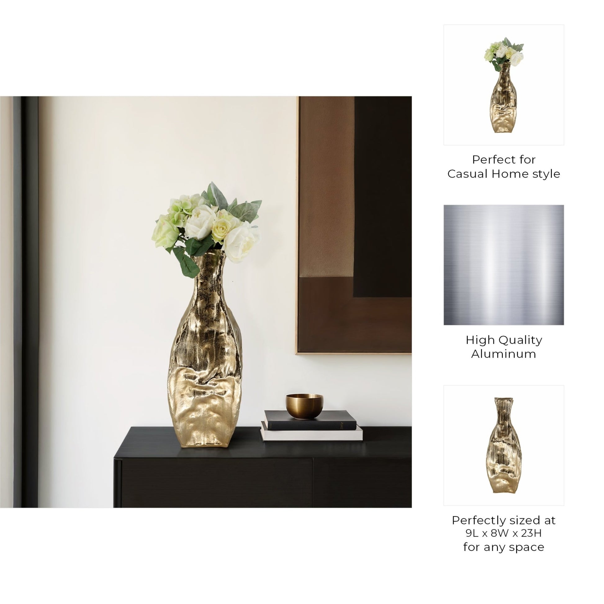 Bastia Gold Vase Vases and Jars| Sagebrook Home