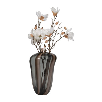 Bayle Small Brown Striped Glass Vase - Al Rugaib Furniture