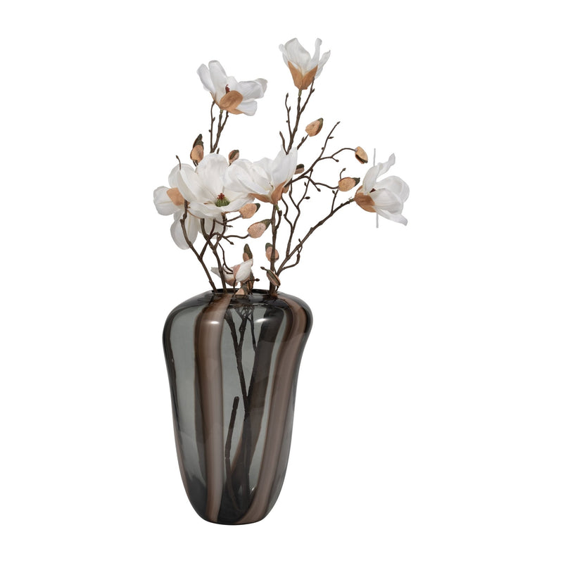 Bayle Small Brown Striped Glass Vase - Al Rugaib Furniture