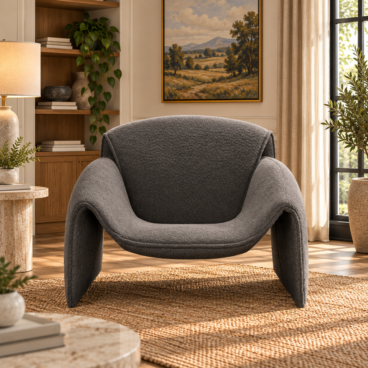 Zaya Black Chair - Dark Gray