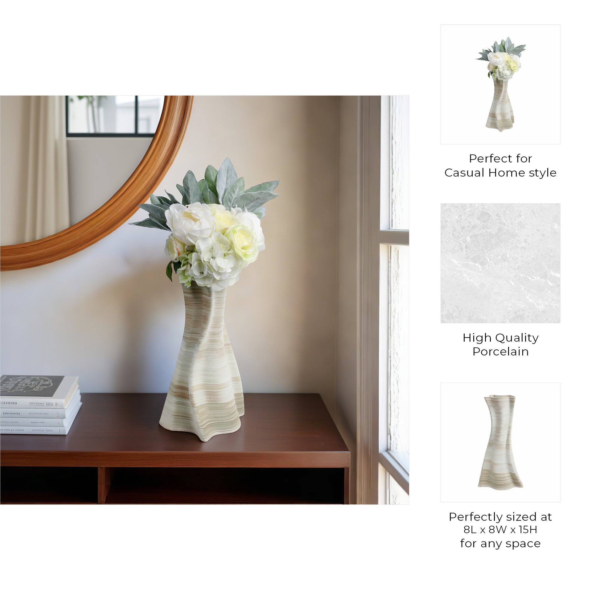 مزهرية من الخزف مطبوعة ثلاثية الأبعاد برسم الحلزون، متعددة الألوان caracol 3d Printed Porcelain Vase, Multi