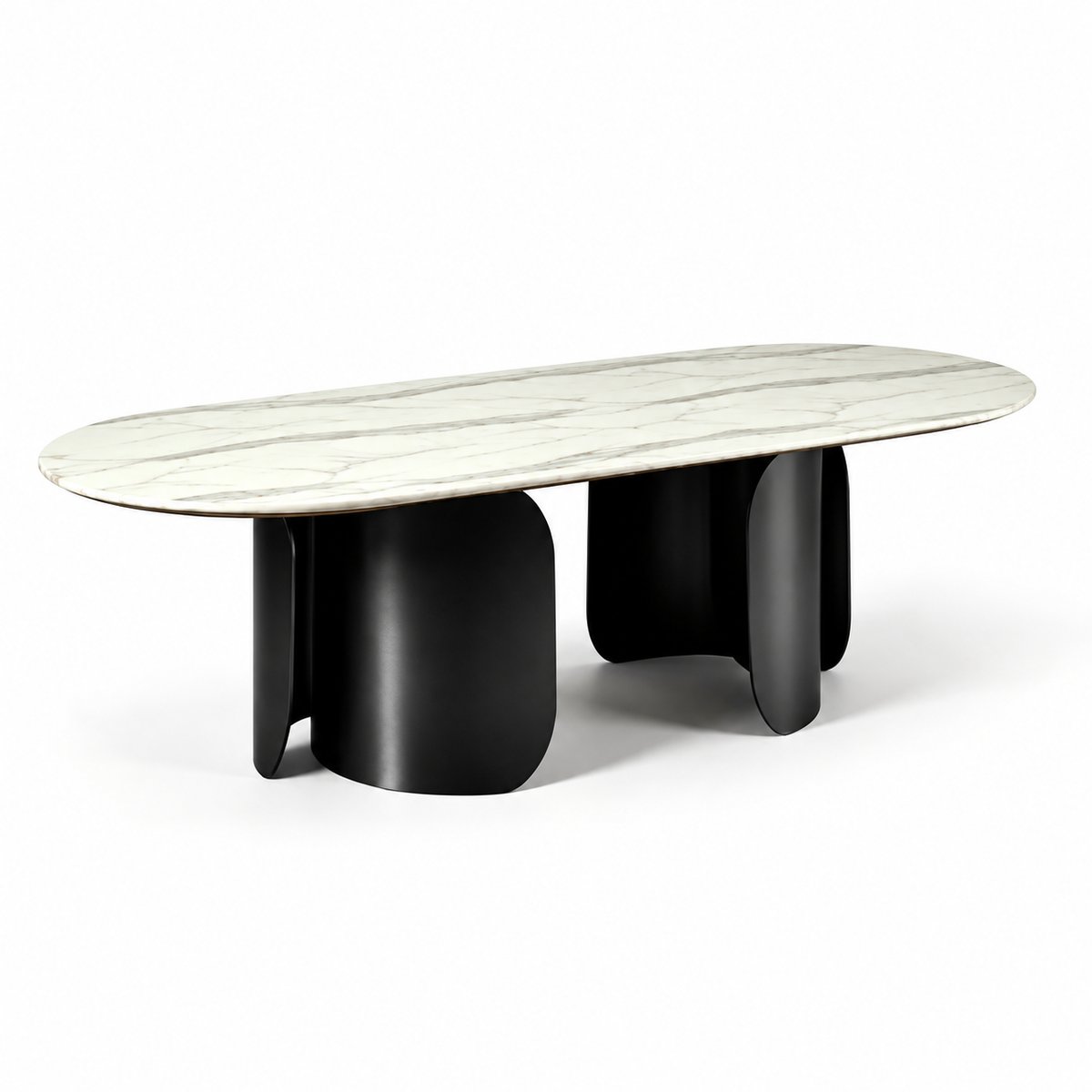 Twirl White Black Dining Table-200 Cm