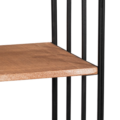 METAL/WOOD 20 HEXAGON SHELF, BROWN/BLACK