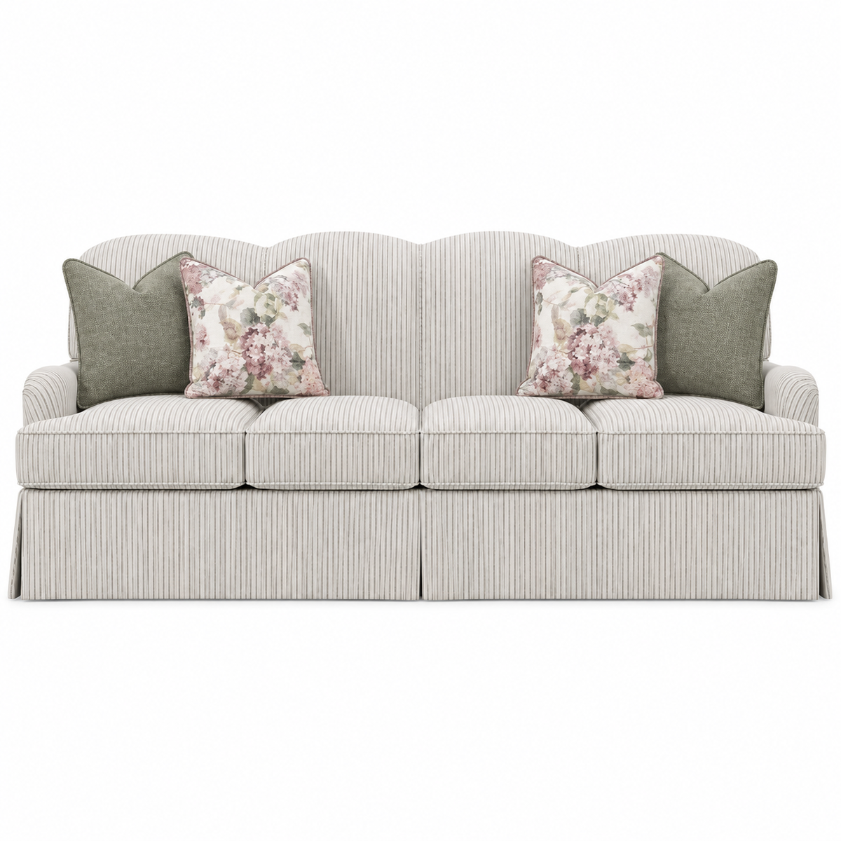 Jasmine Sofa Striped Pattern & Skirted 273cm