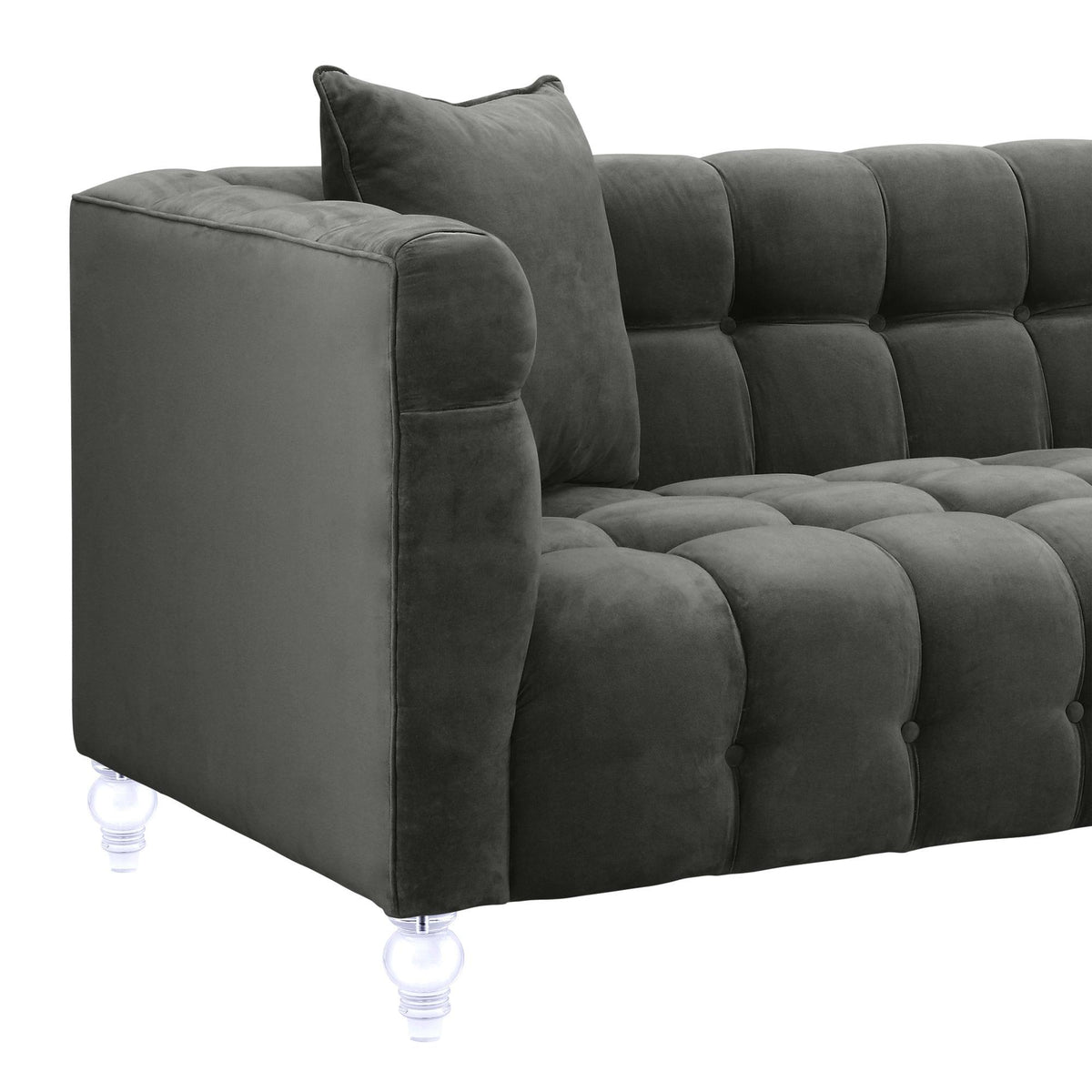 Bea Grey Velvet Sofa Sofas & Loveseats| TOV