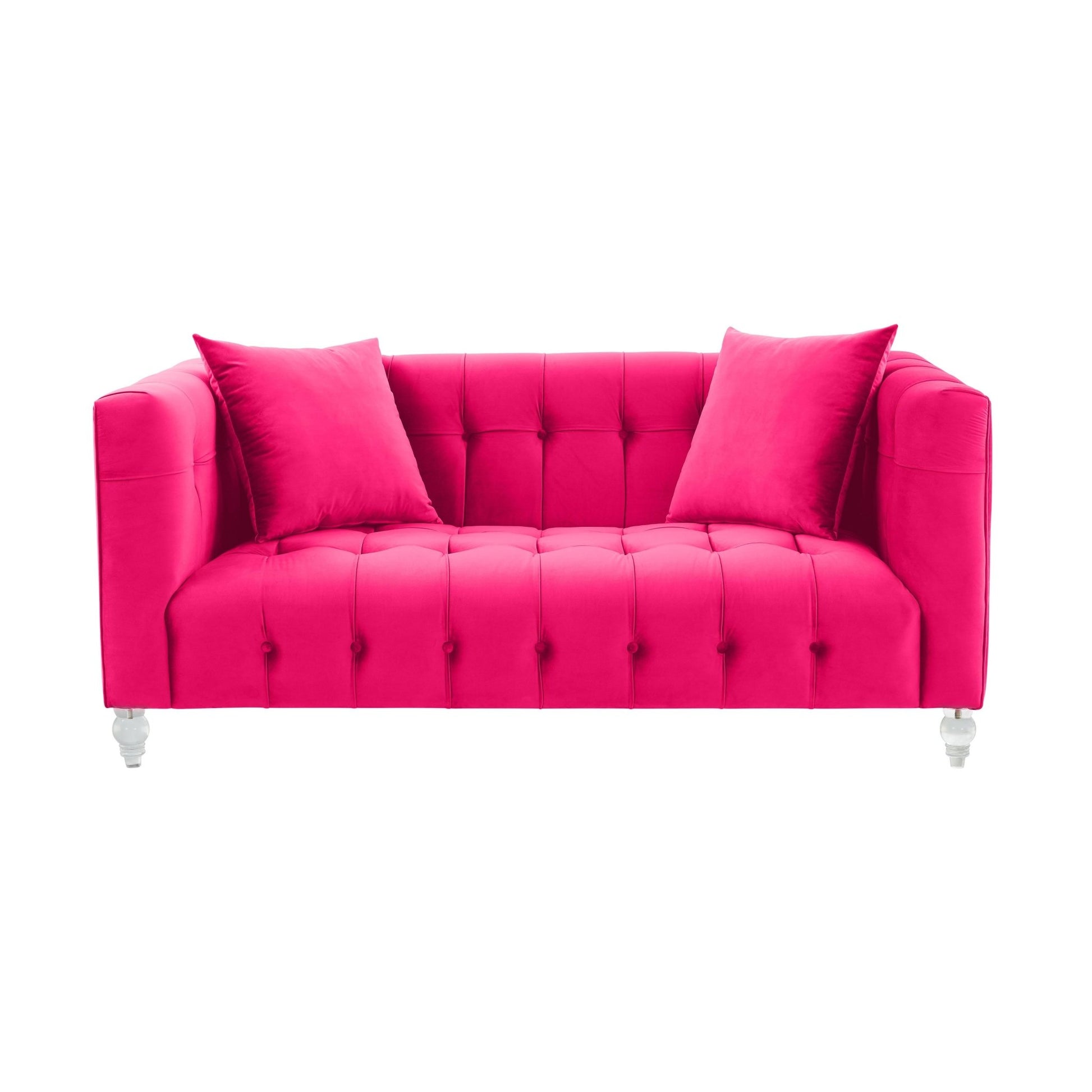 Bea Hot Pink Velvet Loveseat Sofas & Loveseats| TOV