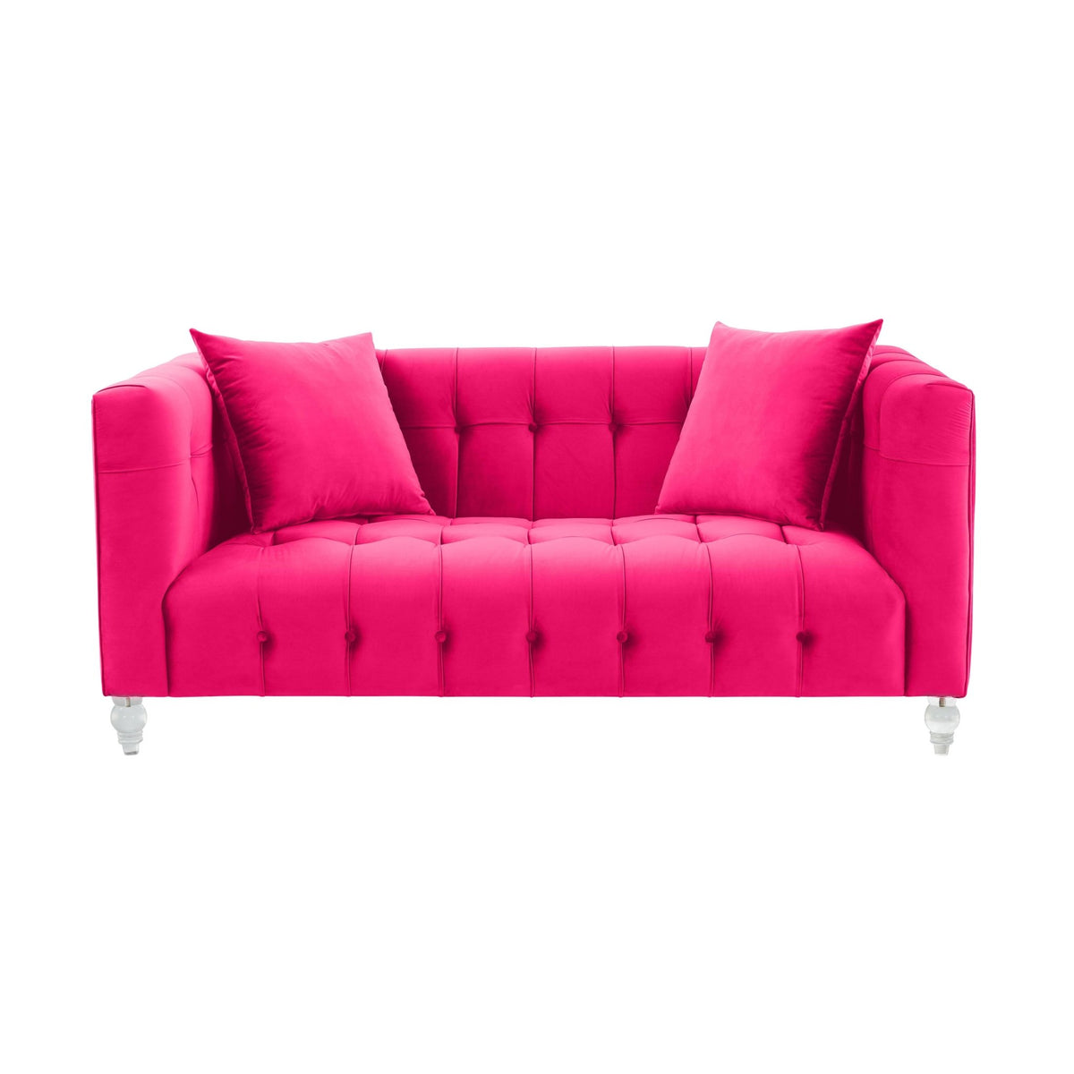 Bea Hot Pink Velvet Loveseat Sofas & Loveseats| TOV