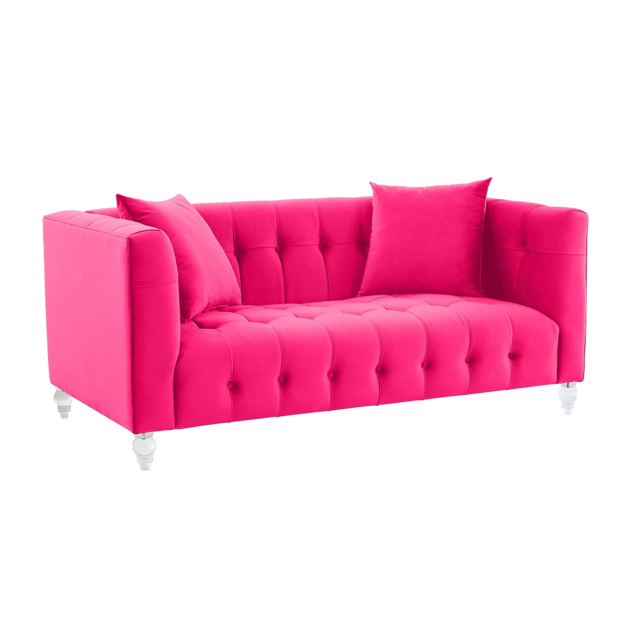 Bea Hot Pink Velvet Loveseat Sofas & Loveseats| TOV