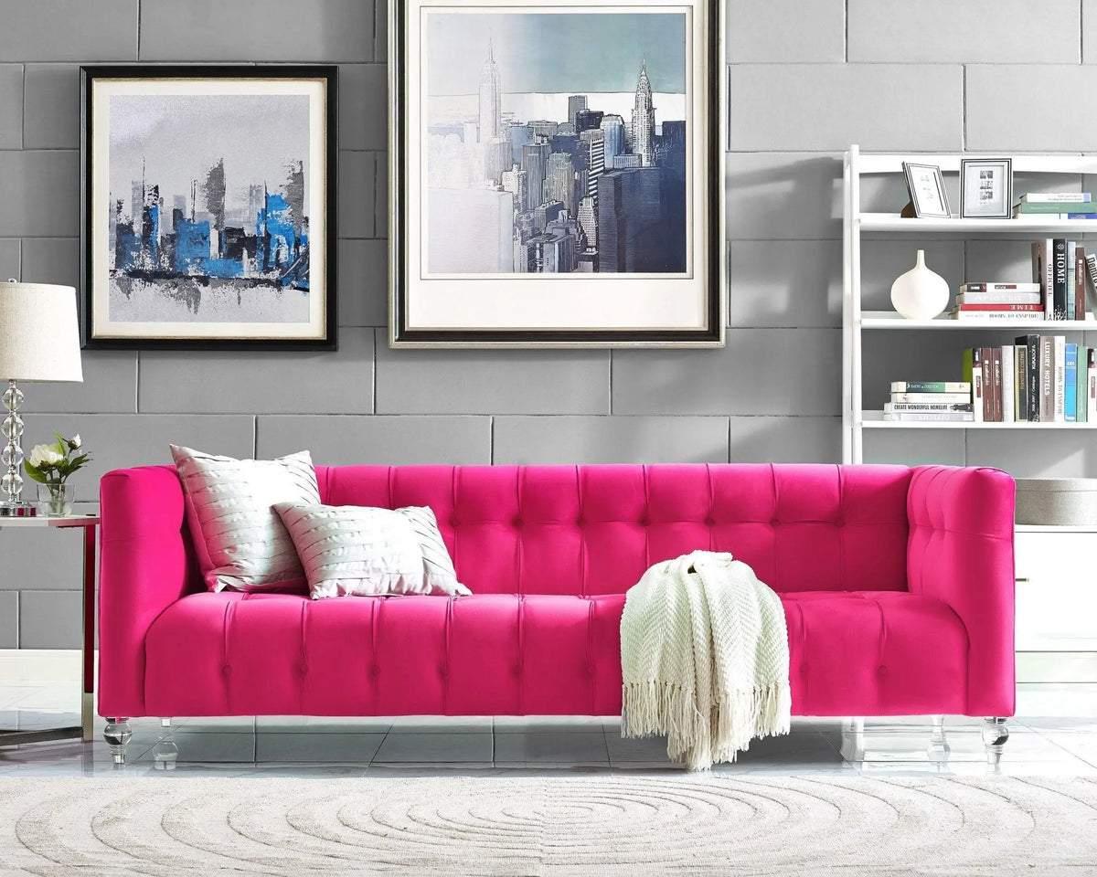 Bea Pink Velvet Sofa Sofas & Loveseats| TOV