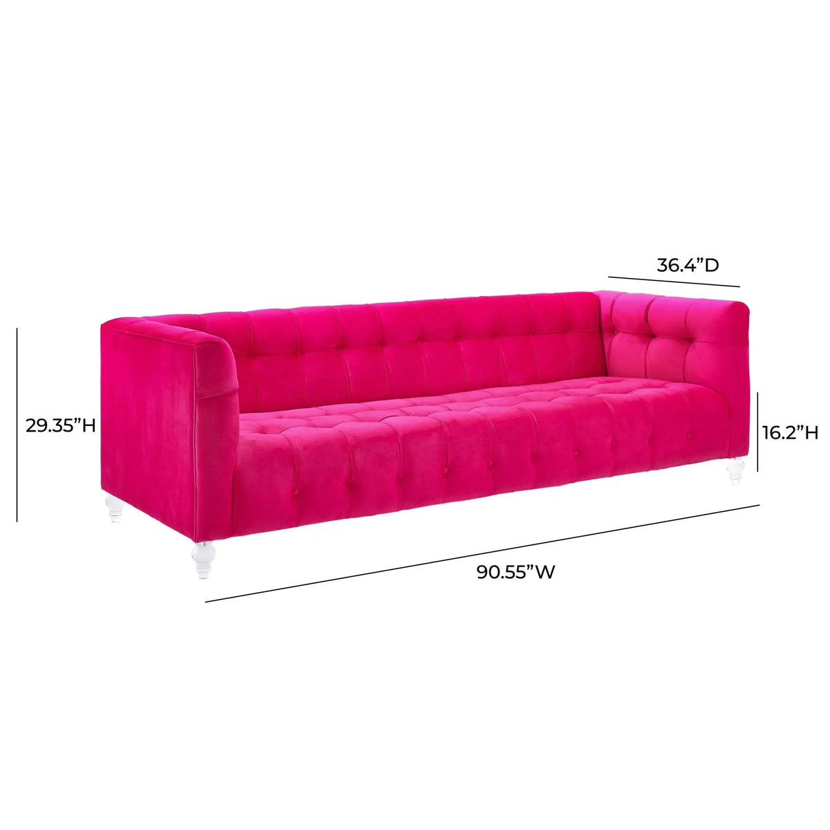 Bea Pink Velvet Sofa Sofas & Loveseats| TOV