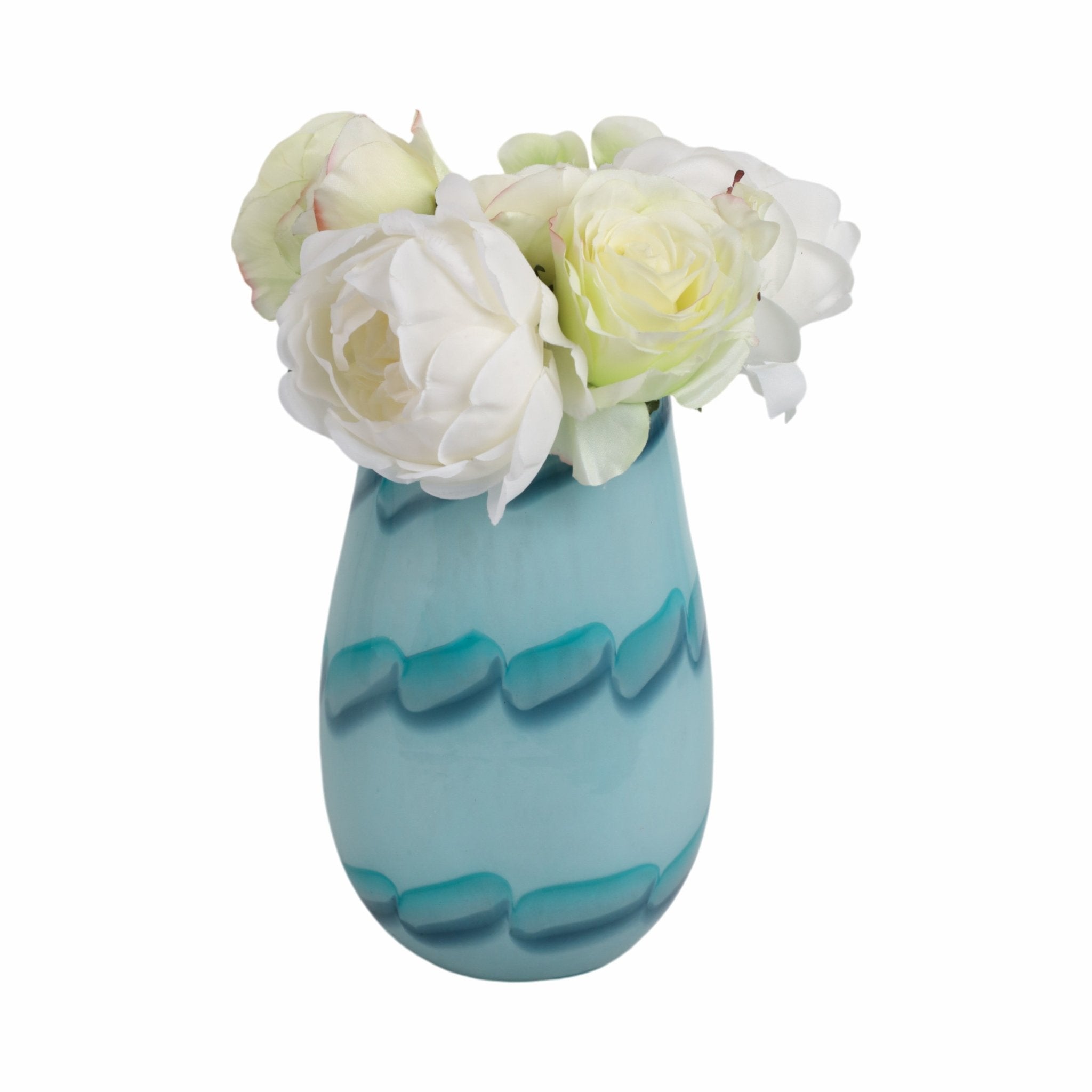 Bead Pattern Glass Vase, Blue Vases and Jars| Sagebrook Home