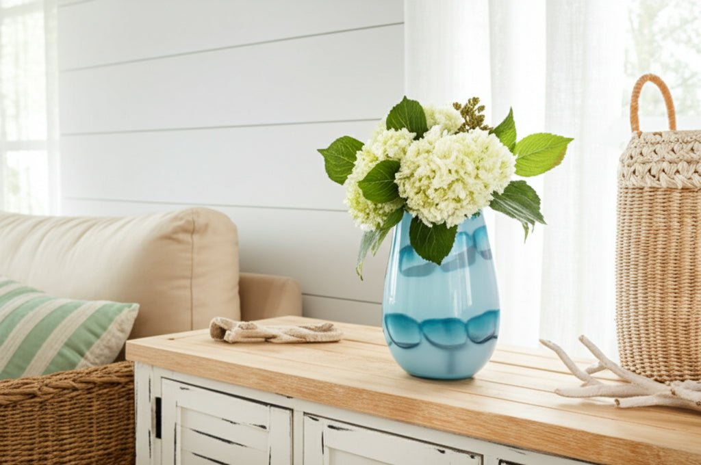 Bead Pattern Glass Vase, Blue Vases and Jars| Sagebrook Home