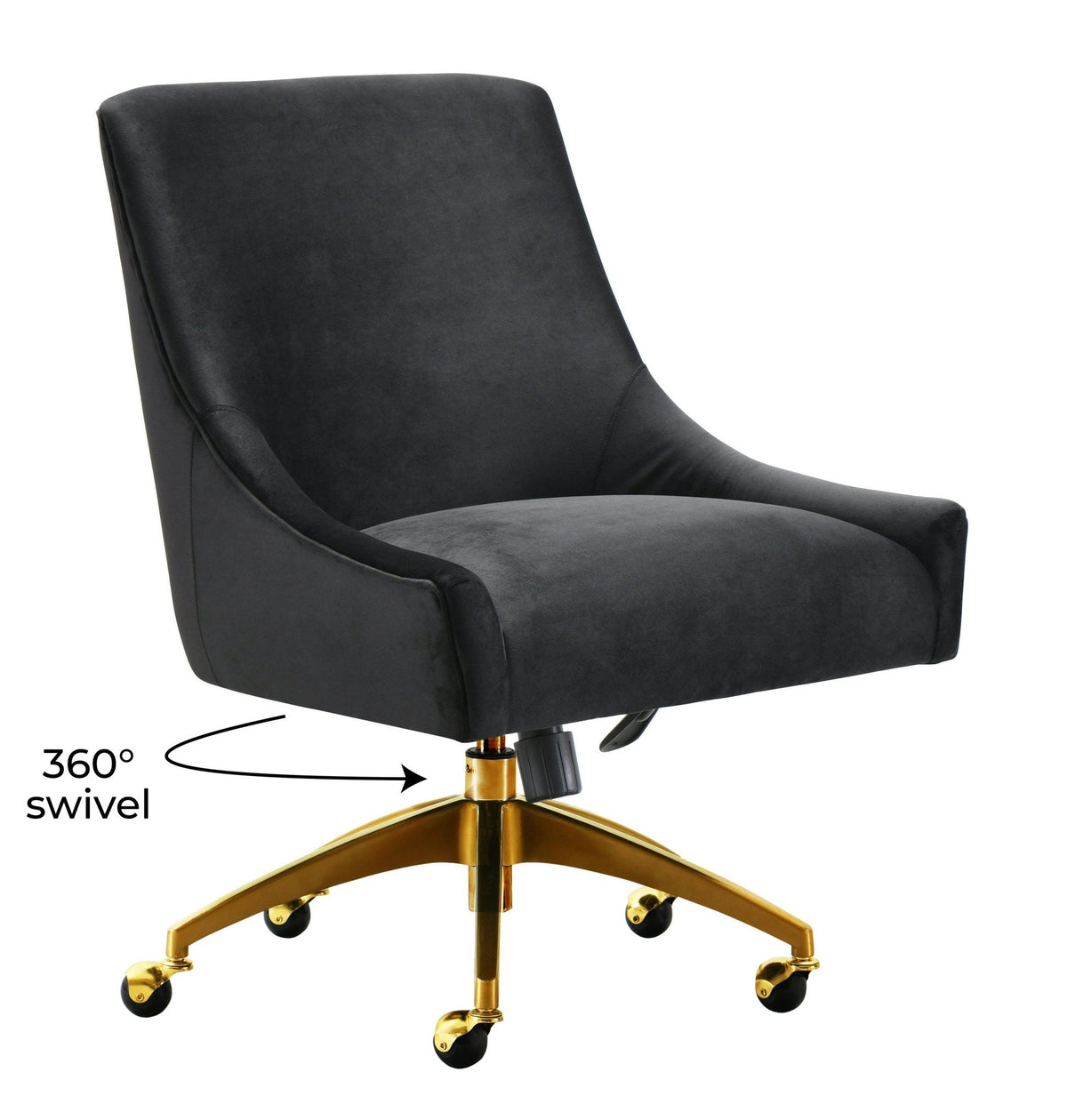 Beatrix Black Office Swivel Chair Chairs| TOV