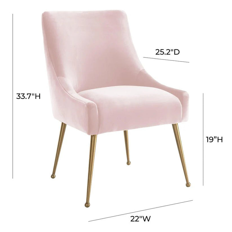 Beatrix Blush Velvet Side Chair - Al Rugaib Furniture