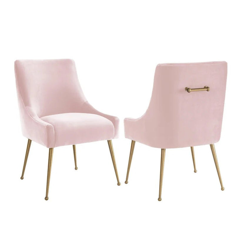 Beatrix Blush Velvet Side Chair - Al Rugaib Furniture