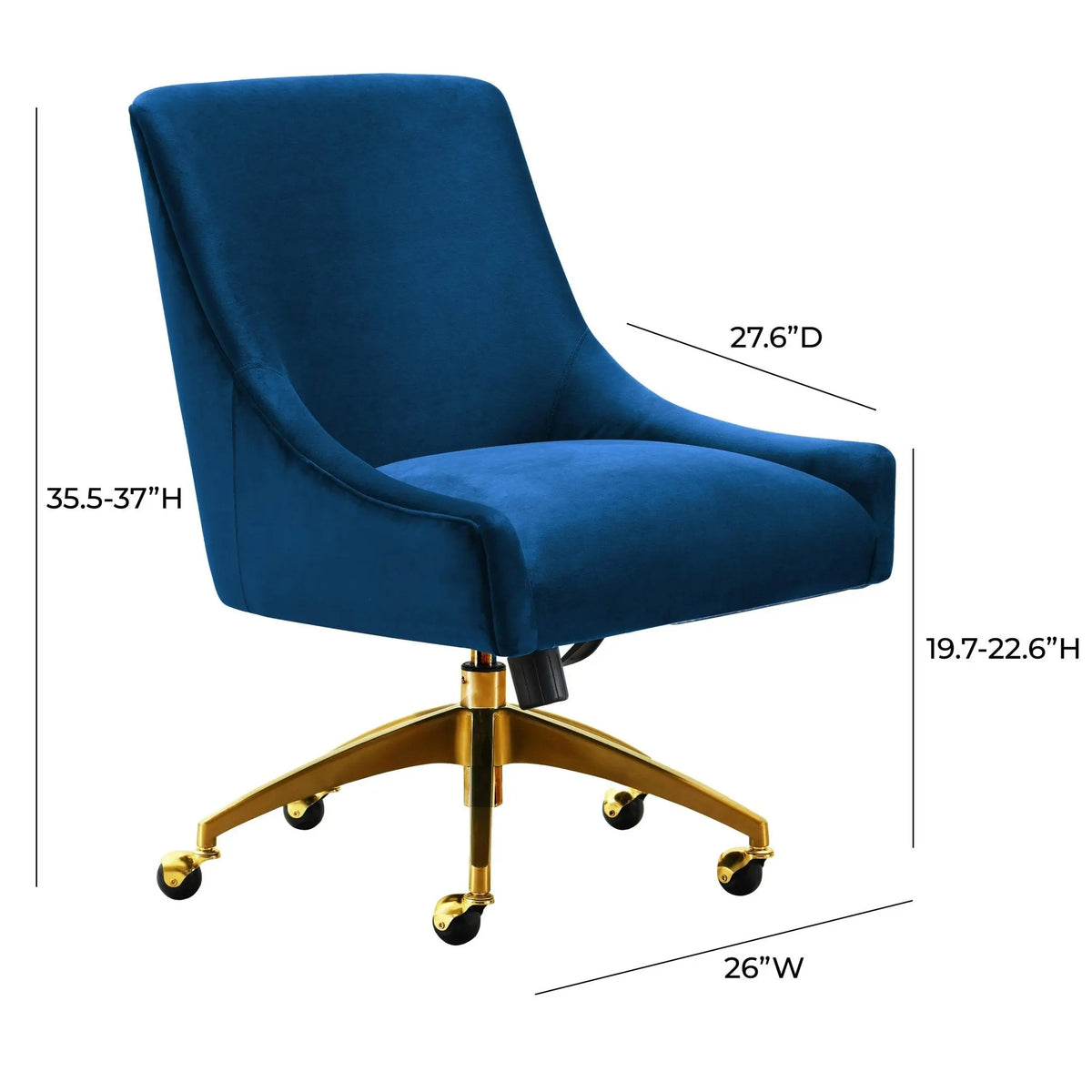 Beatrix Navy Office Swivel Chair Chairs| TOV