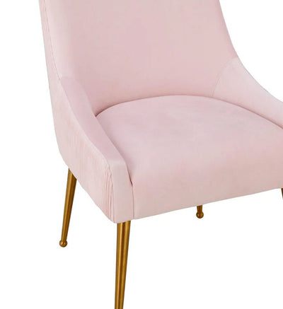 Beatrix Pleated Blush Velvet Side Chair - Al Rugaib Furniture