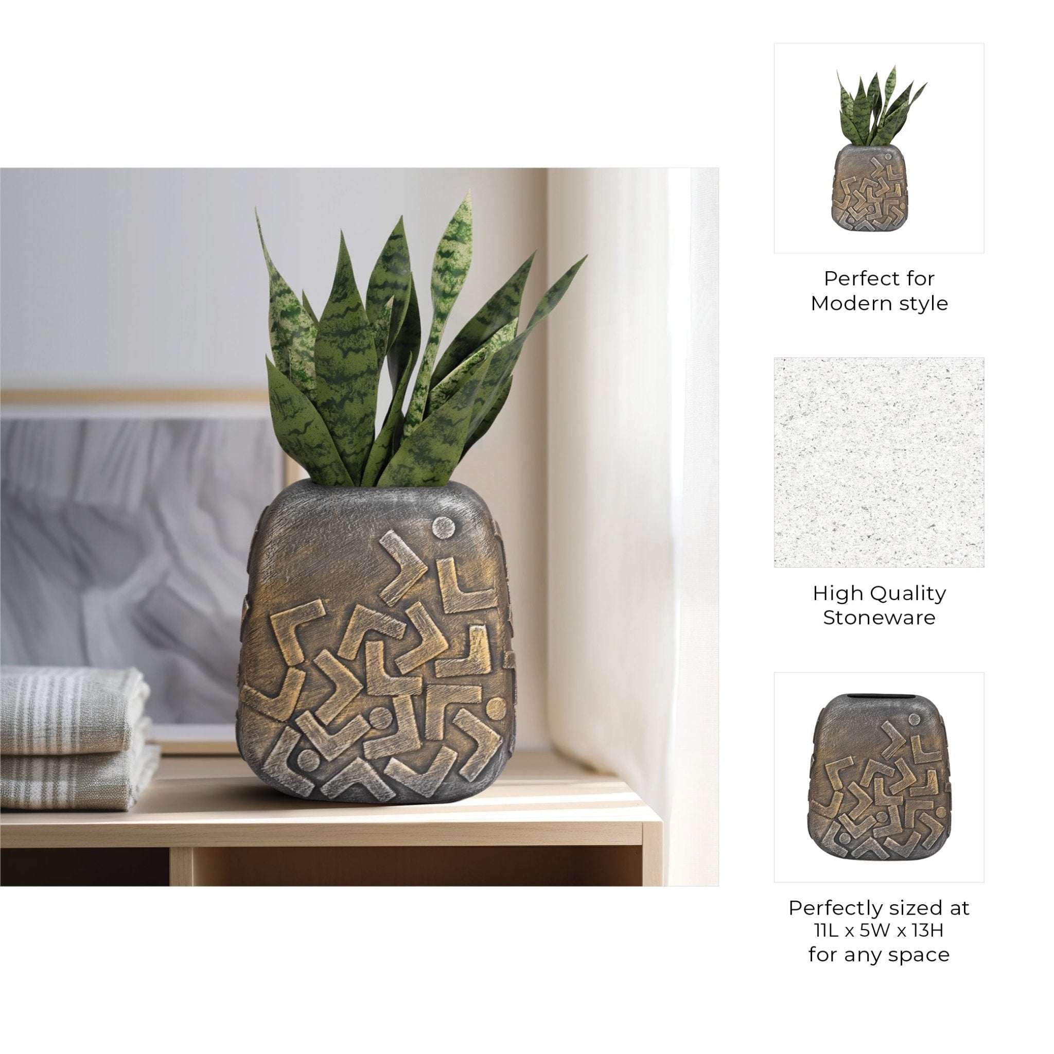 Bebir Shapes Ceramic Vase Vases and Jars| Sagebrook Home