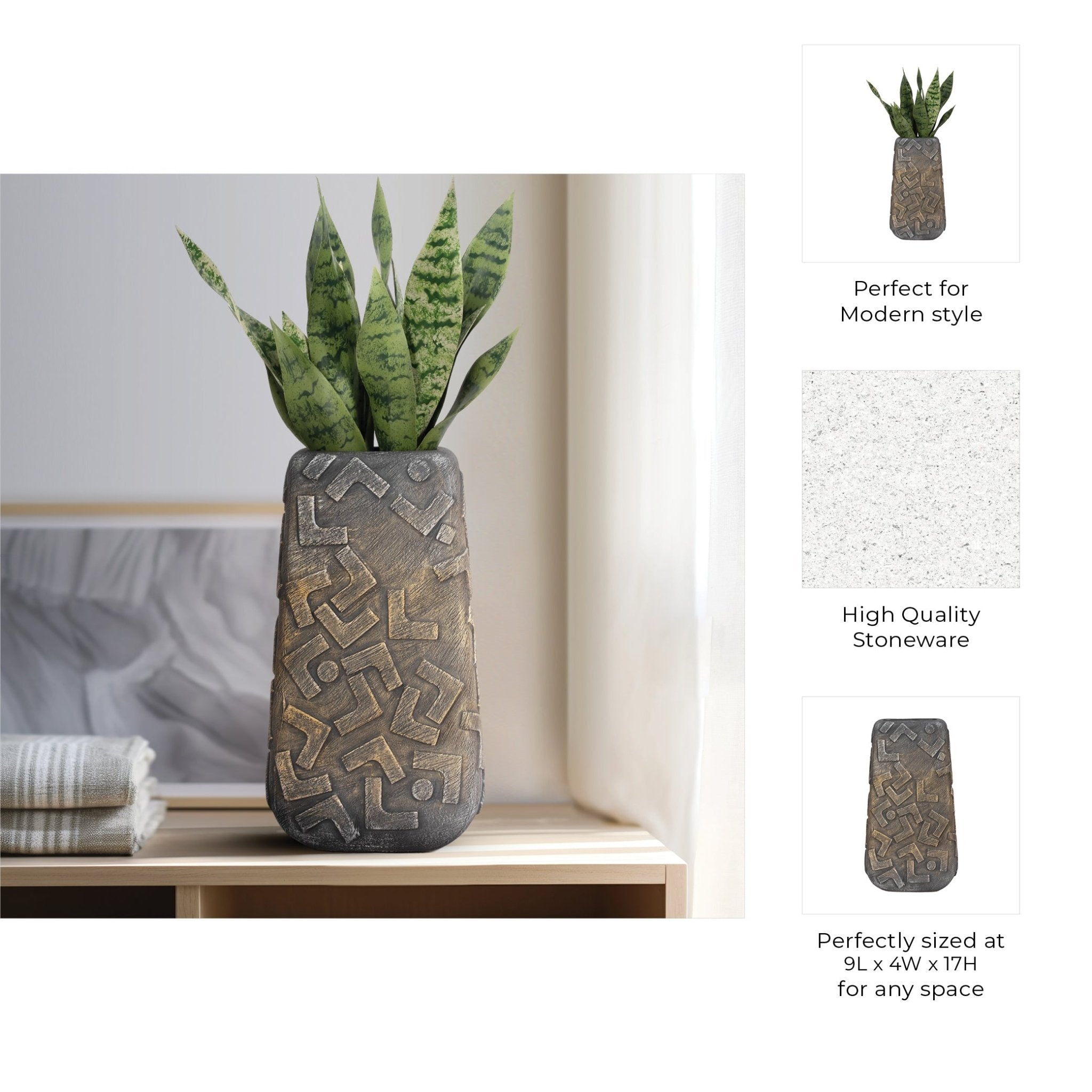 Bebir Shapes Ceramic Vase Vases and Jars| Sagebrook Home