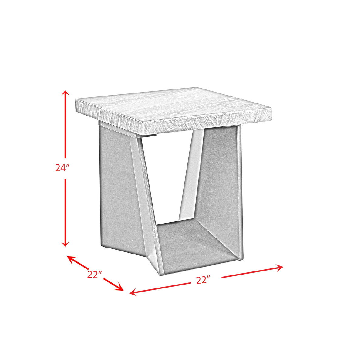 Beckley End Table In White Marble Top Coffee Tables| Roots Furniture