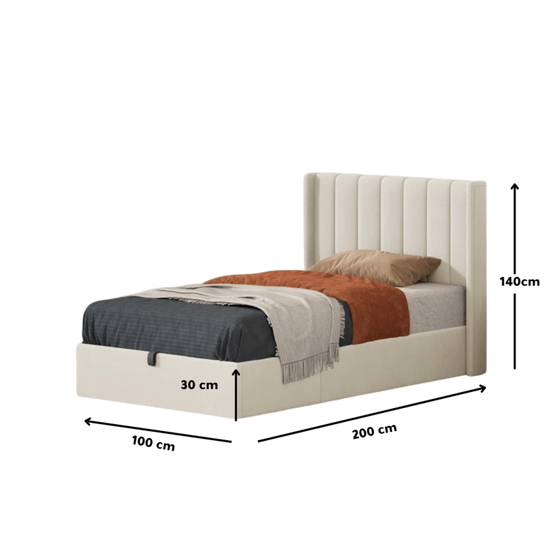 Bed –Beige Velvet Upholstered -k Beds| Otath