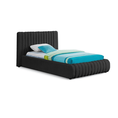 Bed – Black Velvet Upholstered - r - Al Rugaib Furniture