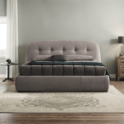 Bed – Grey Linen Upholstered - m - Al Rugaib Furniture