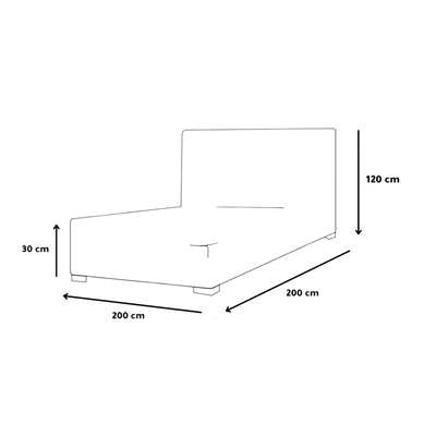 Bed – Grey Linen Upholstered - m - Al Rugaib Furniture