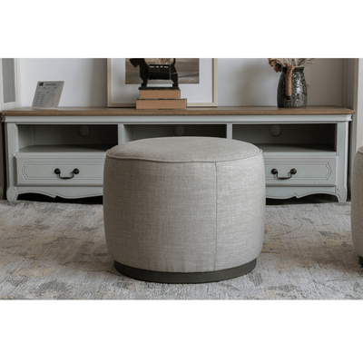 Beige Linen Ottoman W55.5xH44cm - Al Rugaib Furniture