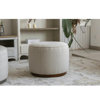 Beige Linen Ottoman W55.5xH44cm - Al Rugaib Furniture