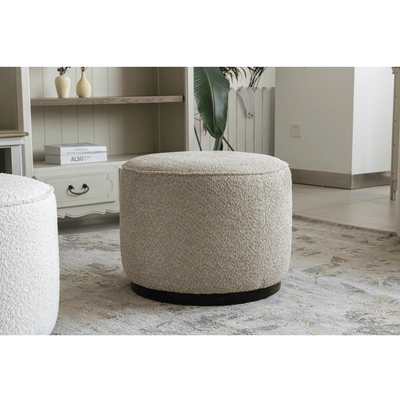 Beige Linen Ottoman W55.5xH44cm - Al Rugaib Furniture