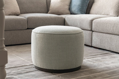 Beige Linen Ottoman W55.5xH44cm - Al Rugaib Furniture