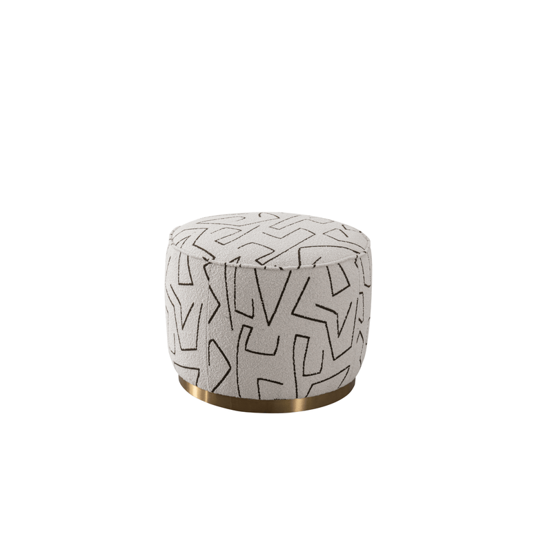Beige Linen Ottoman W55.5xH44cm - Al Rugaib Furniture