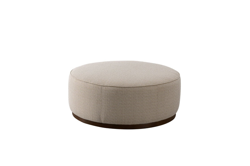 Beige Linen Ottoman W91xH36cm - Al Rugaib Furniture