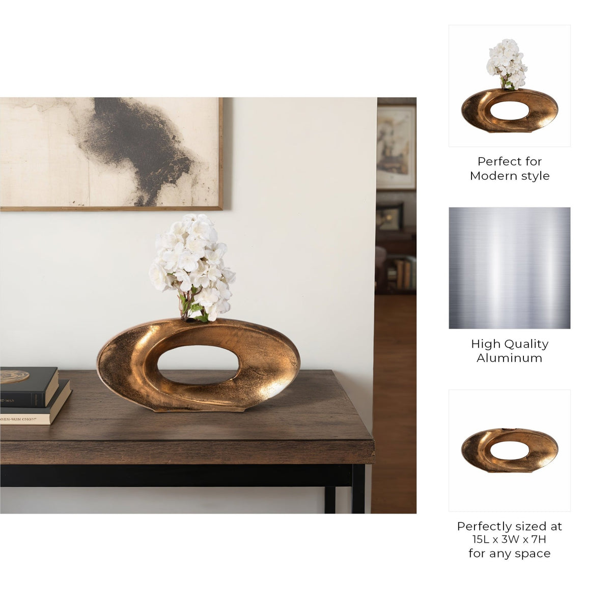 Belcove, Metal Cut-out Vase, Bronze Vases and Jars| Sagebrook Home