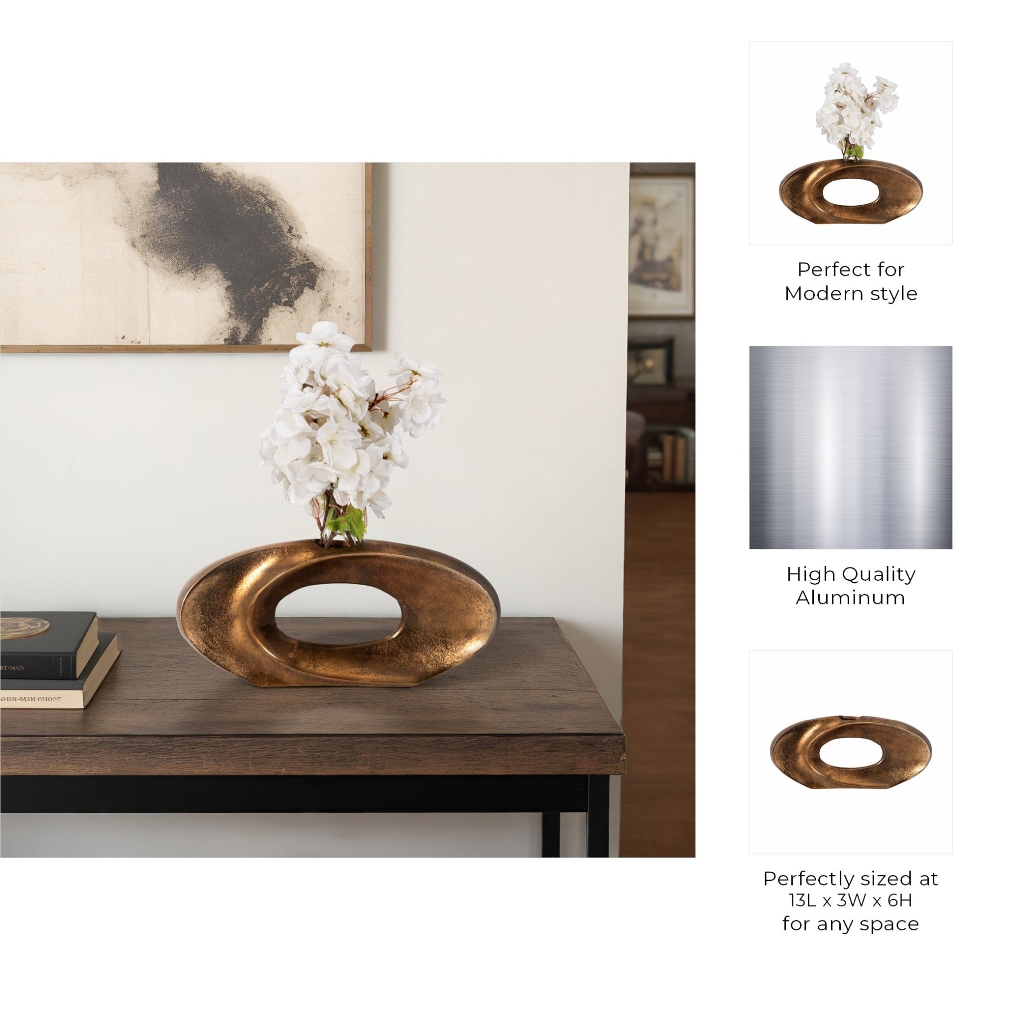 Belcove, Metal Cut-out Vase, Bronze Vases and Jars| Sagebrook Home