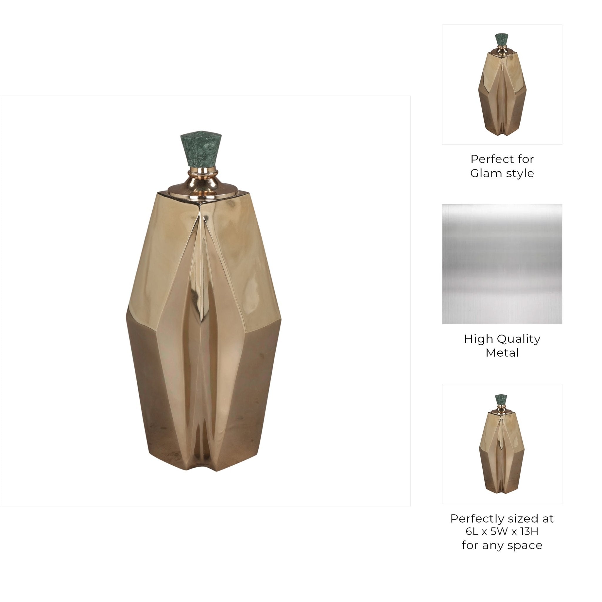 Beloit Gold Bottle Vases and Jars| Sagebrook Home