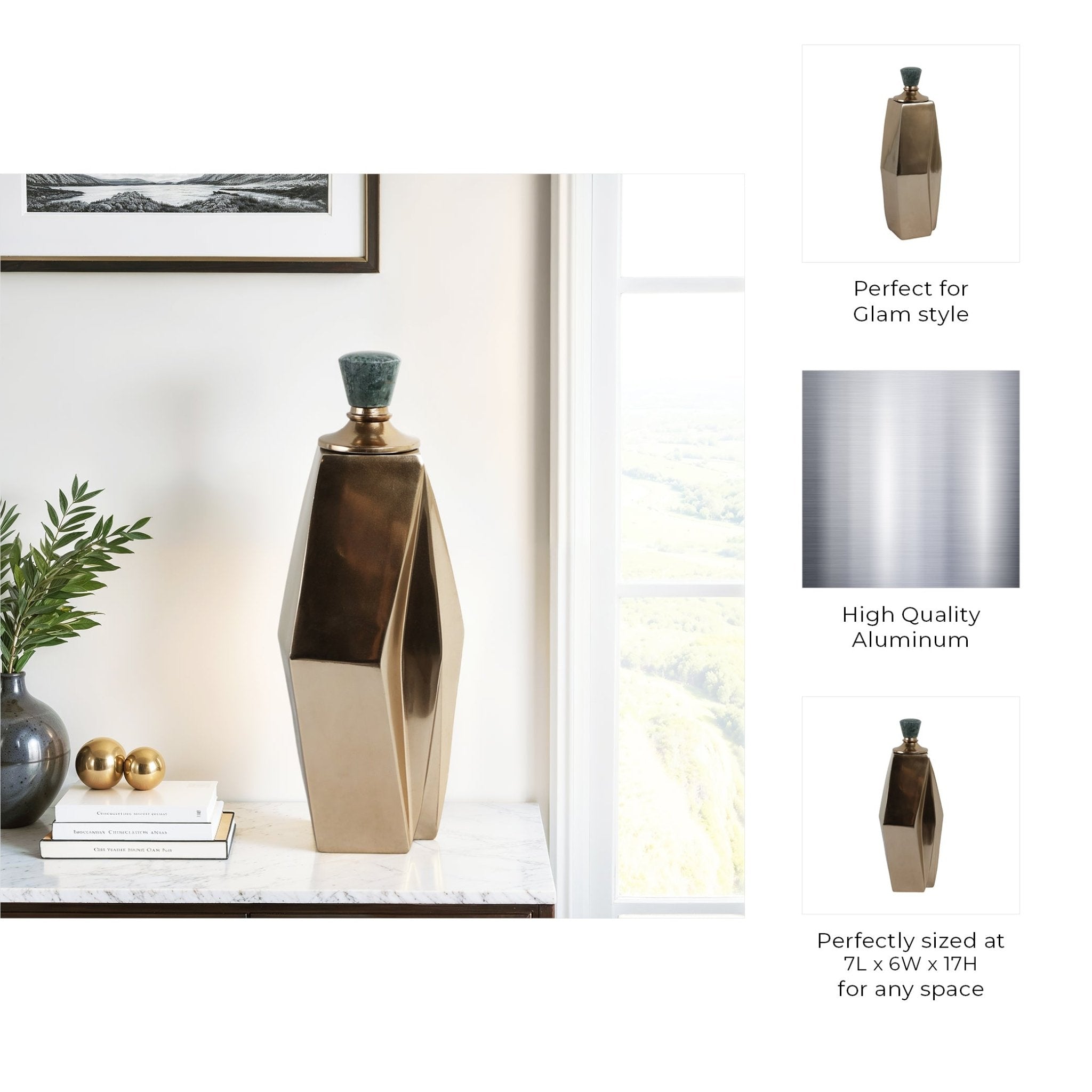 Beloit Gold Bottle Vases and Jars| Sagebrook Home