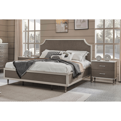 Berlin Gray King Bedroom Set With Two Free Gift GLASS TABLE LAMP - Al Rugaib Furniture