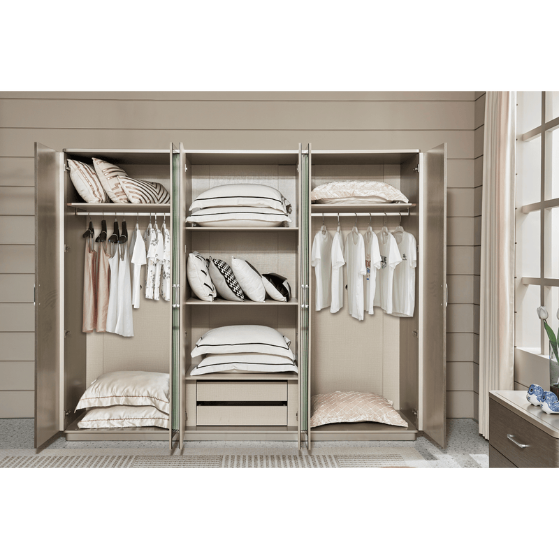 Berlin Gray King Bedroom Set With Two Free Gift GLASS TABLE LAMP - Al Rugaib Furniture