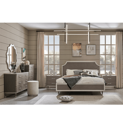 Berlin Gray King Bedroom Set With Two Free Gift GLASS TABLE LAMP - Al Rugaib Furniture