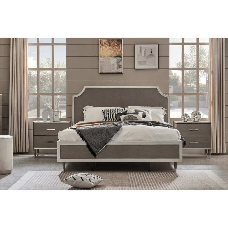 Berlin Gray King Bedroom Set With Two Free Gift GLASS TABLE LAMP - Al Rugaib Furniture