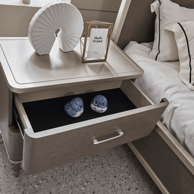 Berlin Gray King Bedroom Set With Two Free Gift GLASS TABLE LAMP - Al Rugaib Furniture