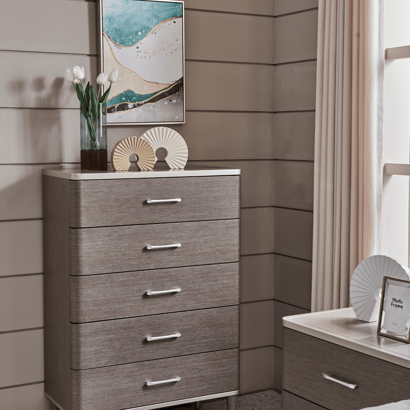 Berlin Gray King Bedroom Set With Two Free Gift GLASS TABLE LAMP - Al Rugaib Furniture