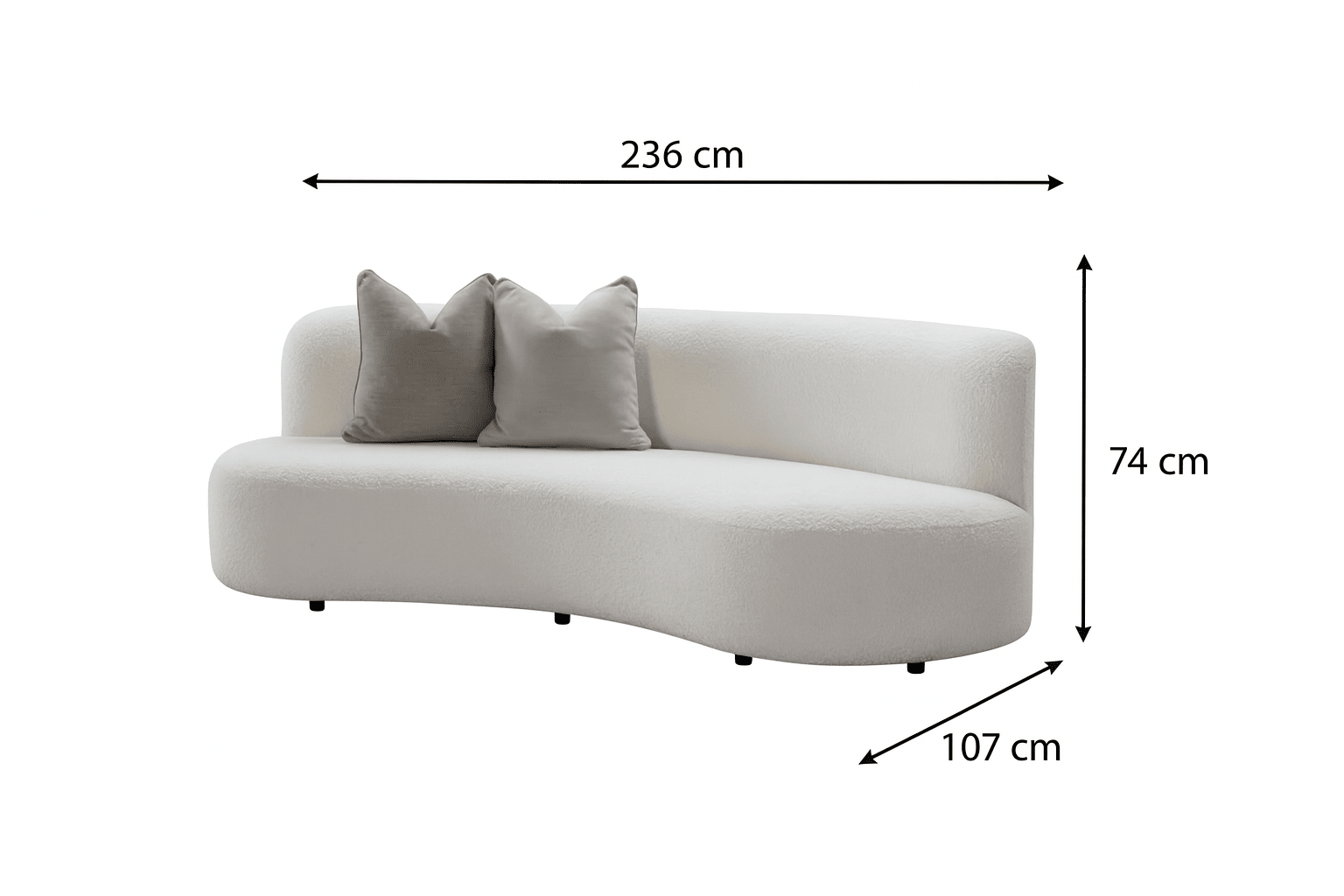 Besa Off-White Boucle Sofa Sofas & Loveseats| Roots Furniture