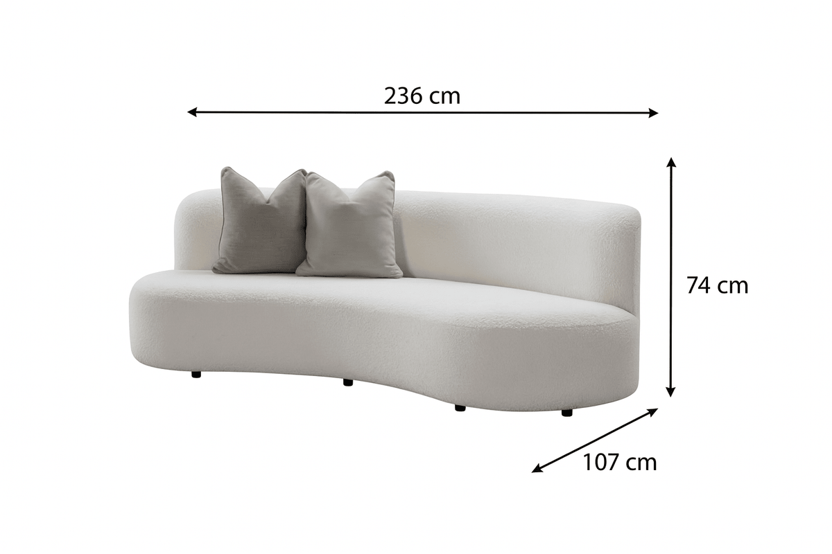 Besa Off-White Boucle Sofa Sofas & Loveseats| Roots Furniture