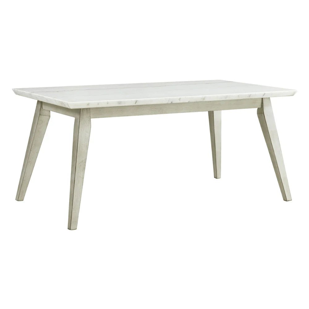 Bette Dining set w/white marble/ 6 side Chair in White Dining Tables| Roots Furniture