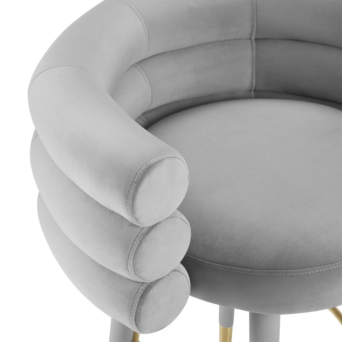 Betty Grey Velvet Counter Stool Counter Stools| TOV