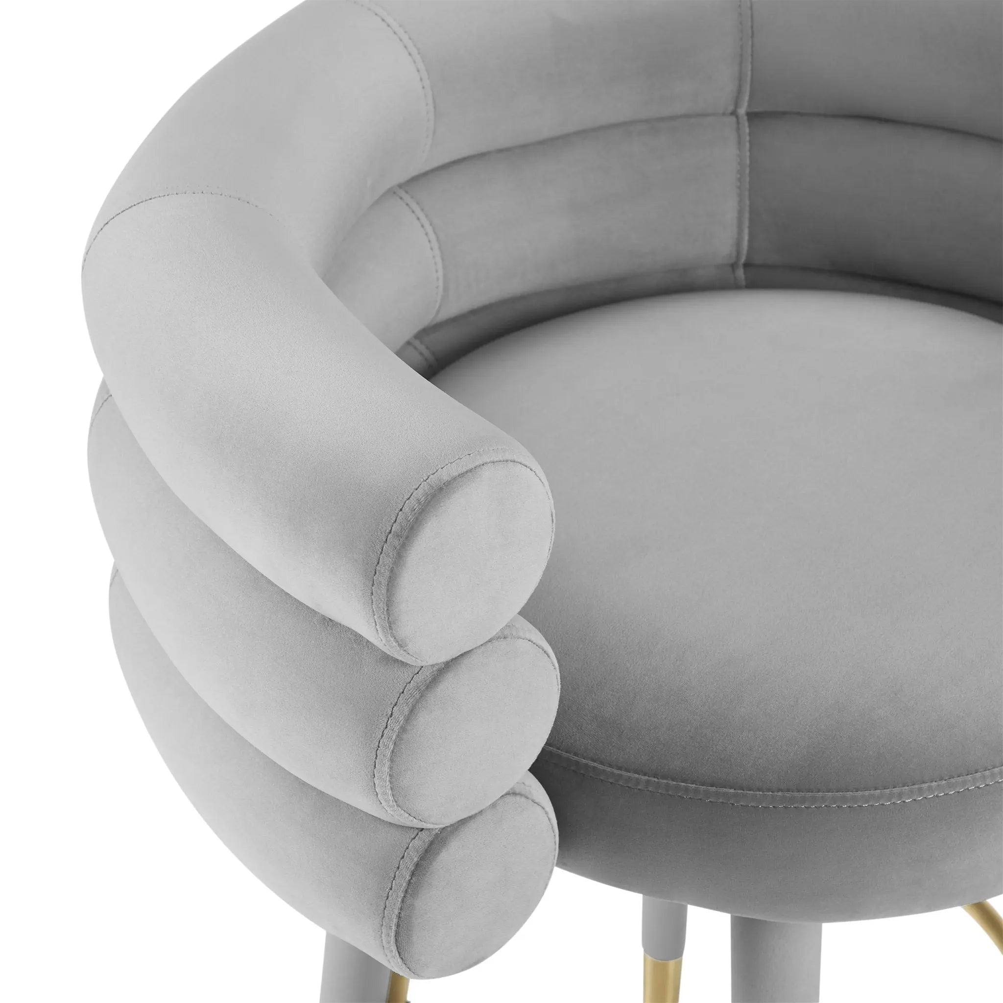 Betty Grey Velvet Counter Stool Counter Stools| TOV