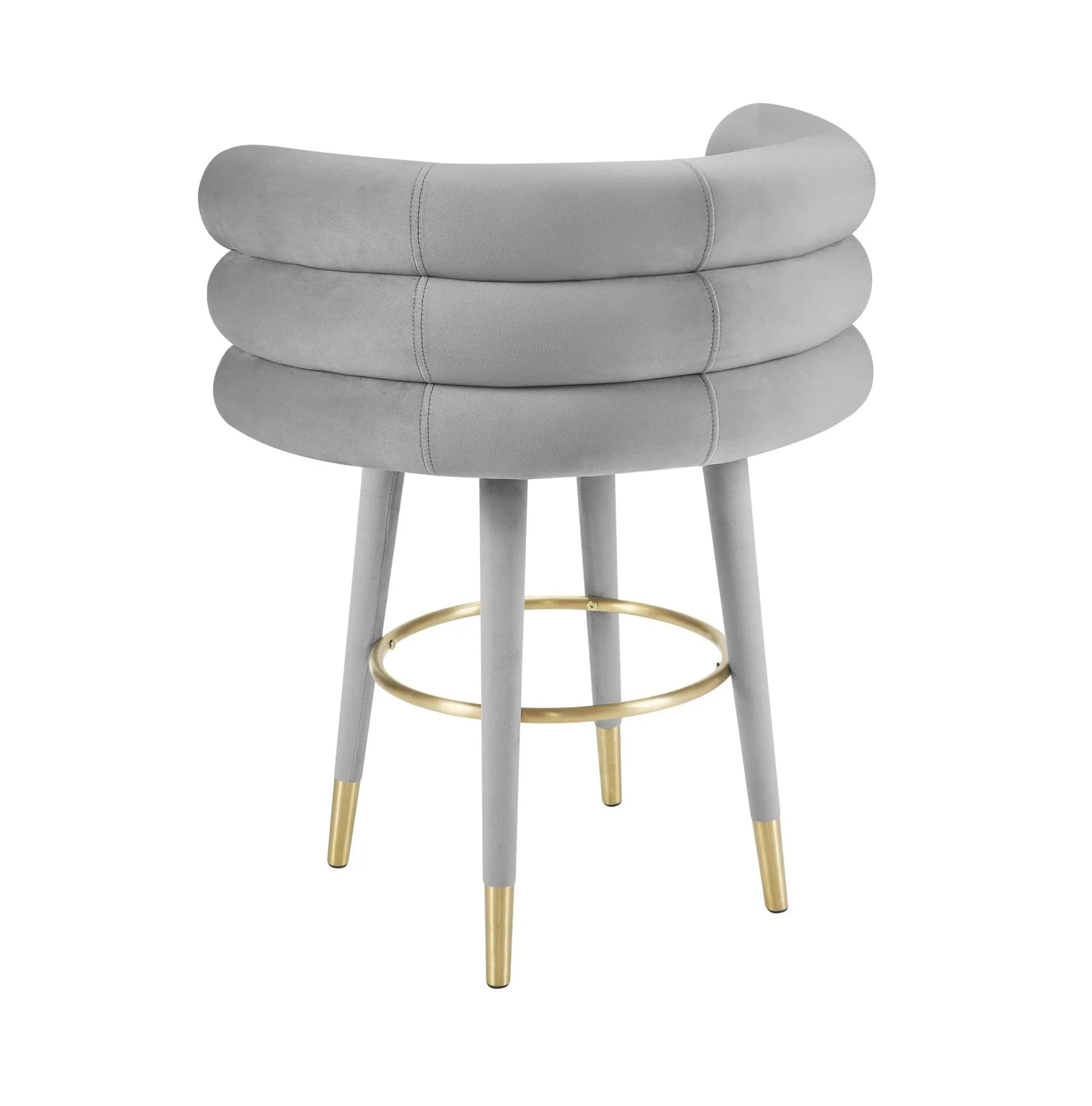 Betty Grey Velvet Counter Stool Counter Stools| TOV